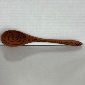 Jonathan’s Spoons Spiral Sugar Spoon Artisan Boho Kitchen Cherry Wood 7 Inch
